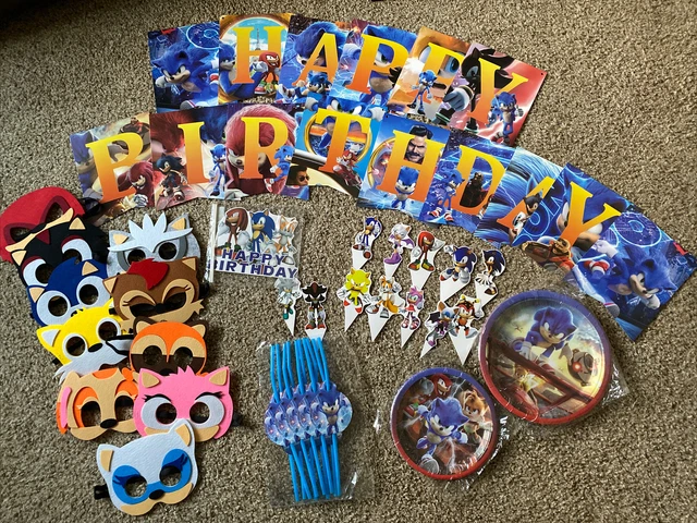 Sonic Birthday Party Supplies Decorations Cake Decor Tableware Banner Masks!