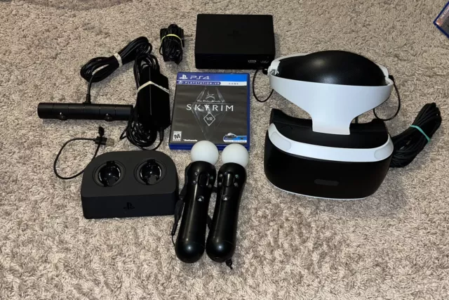 PlayStation 4 PS4 VR Headset & Game Bundle 2 Controllers Virtual Reality