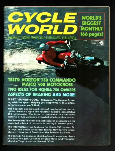 1971 March Cycle World - Vintage Motorcycle Magazine - Norton 750 Commando
