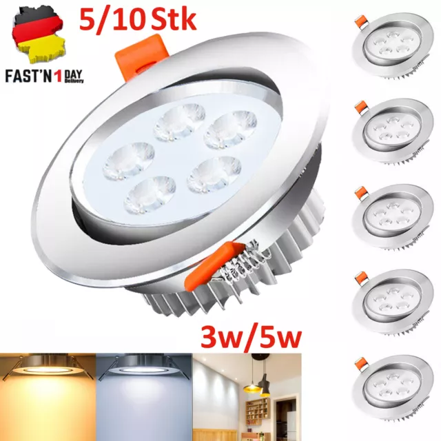 LED Einbau Strahler 3W 5W Einbauleuchten Decken Leuchte Set Einbau Spot 220V