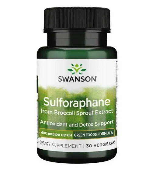 Swanson Sulforaphane Provenant D'extraits de Pousses de Brocoli 400mcg 60 Capsul