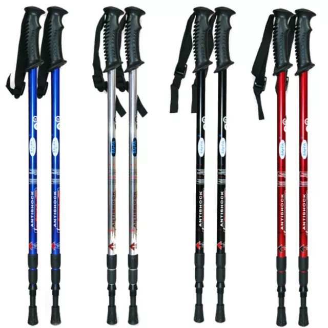 Nordic Walking Telescopic Sticks Poles Set Anti-Shock Trekking Hiking Adjustable