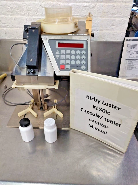 Kirby Lester KL50 ic 2 BOTTLE Pill Tablet Counter + 120 pill bottles & caps FREE