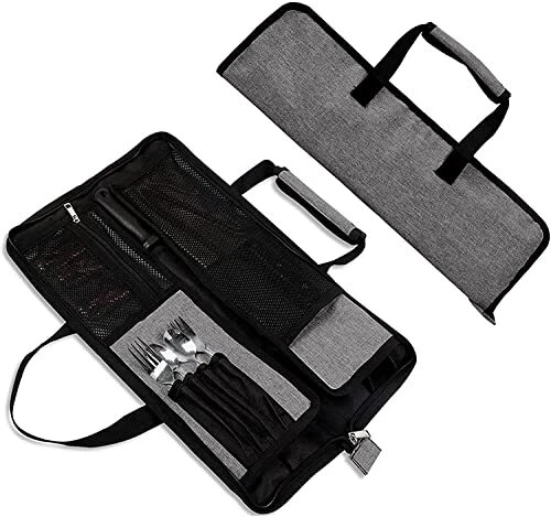 Heavy Duty Oxford Chef Knife Roll Bag, Portable 13 Slots Chef Knife Case