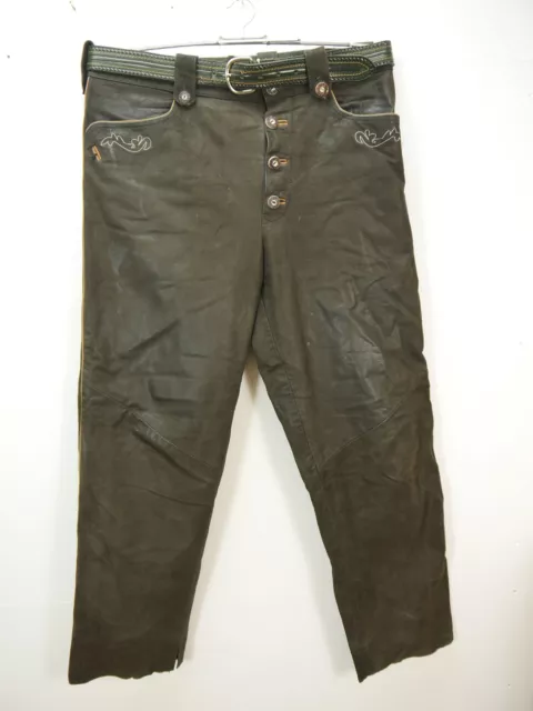 Lange weiche Trachten Lederhose edel speckig eingetragen stabil braun Gr.26 / 52