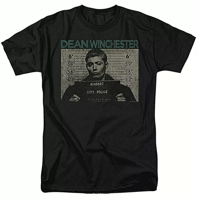 Supernatural Dean Mug Shot Mens Adult Unisex Mens T-Shirt. Available Sm to 5x