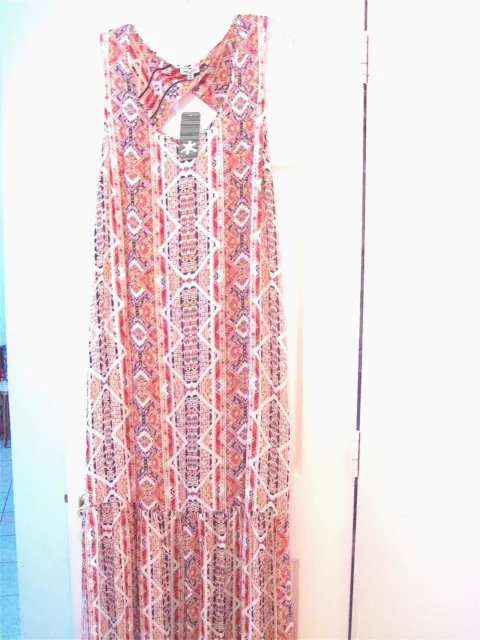 Splendid Womens  Rayon Sleeveless "Taos" Print Maxi Dress Size L NWT