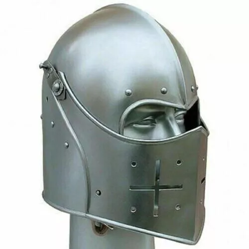 Tournament Close Armor Helmet Replica 18 GA SCA LARP Medieval Knight Handmade...