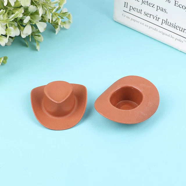 10pcs Plastic Mini Western Cowgirl Cowboy Hat Miniature For Doll House Party =s=