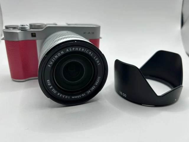 Fujifilm X-A3 XC 16-55mm OIS II Lens Pink Digital SLR Camera Box Excellent 2