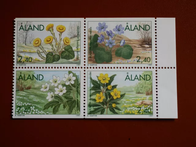 Aland Zusammendruck 120-123 aus Markenheft MH 5 Blumen postfrisch