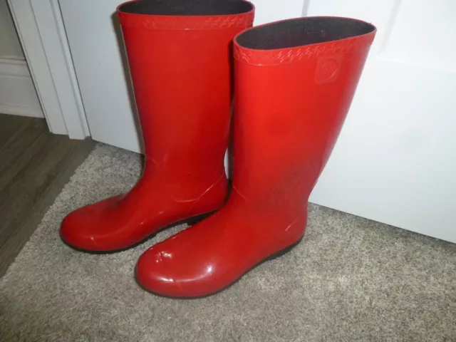 UGG Sienna Glossy Red Rubber Rain Boots 13 3/4" Tall Size 9