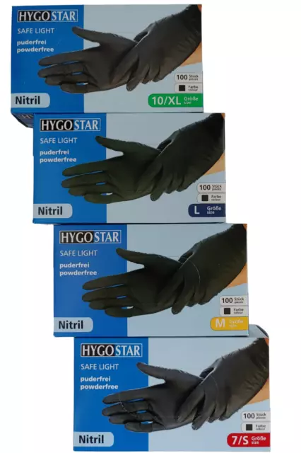 HYGOSTAR® Nitrilhandschuhe schwarz-Safe Light-Einweghandsch Gr. XS/S/M/L/XL/XXL