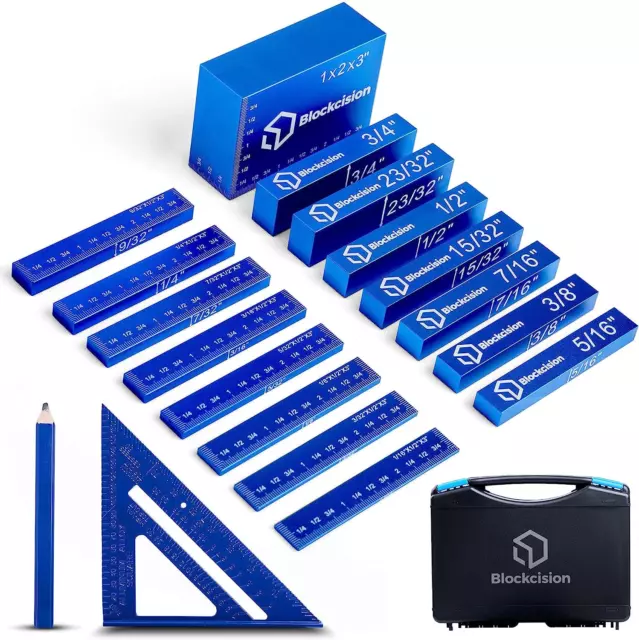 Blockcision Setup Blocks Woodworking Tools 16piece Gauge Block Set With Precise