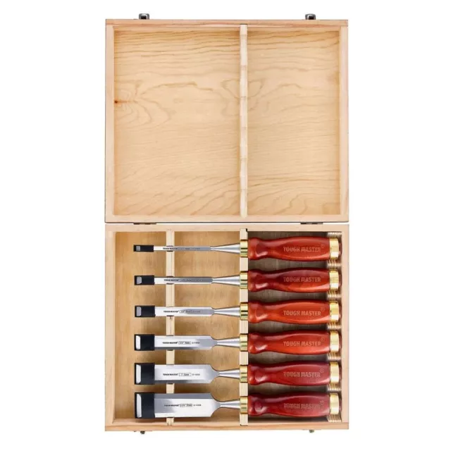 Wood Chisel Set 6pc for Woodworking Steel Sharp Blade