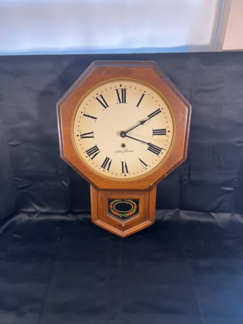 Vintage Seth Thomas Talley Golden Rule Wall Clock model E899-900 Needs Work