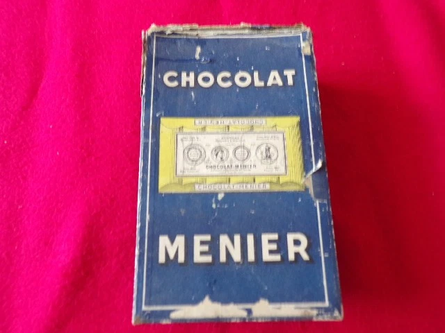 Chocolat Menier .Boîte fer dorée. Ancienne. Boite tôle Vintage
