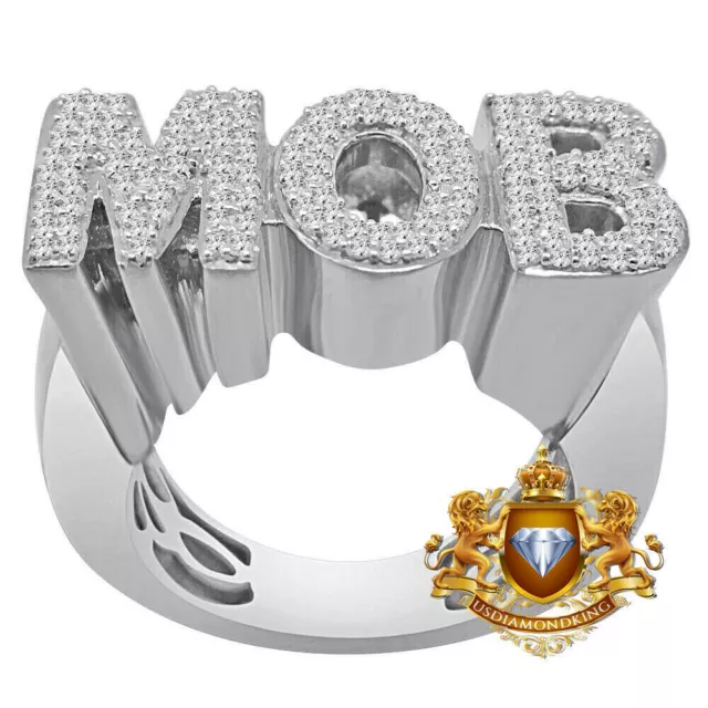 MENS BIG XL Real Yellow Gold Sterling Silver Lab Diamond MOB  Custom Ring  Band $129.99 - PicClick