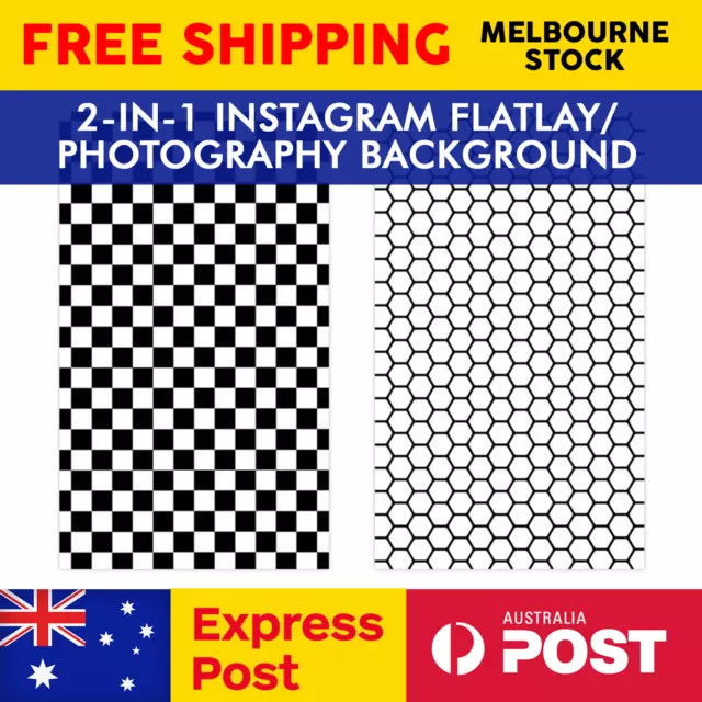 Instagram Photography Flatlay Backdrop Background Design - Graphic Black & White