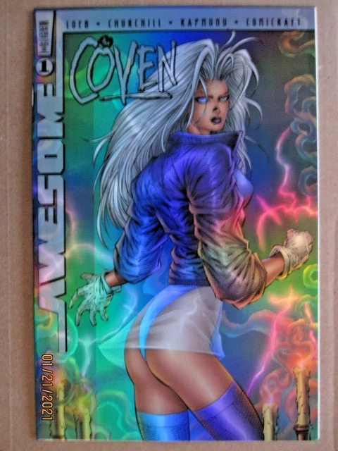 1997 Awesome Comics The Coven #1 Dynamic Forces Exclusive Chrome Cover W/Coa