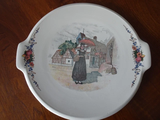 Ancien plat a tarte/gateau sarreguemines/obernai/alsace/Loux