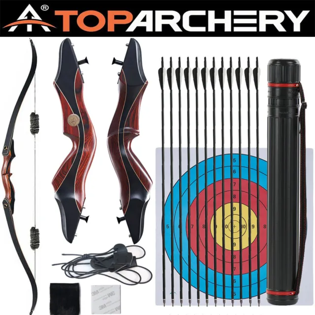 Archery Wooden Bow 60" Takedown Recurve Bow for Adult Beginner Hunting Target