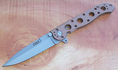 Crkt M16-03Bs Carson Flipper Knife Bronze Stainless Handl Bead Blast Spear Point