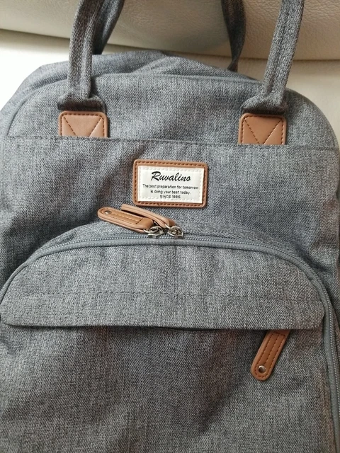 Diaper Bag Mom's Backpack, RUVALINO Multifunction Travel Maternity Baby Bag Grey 2