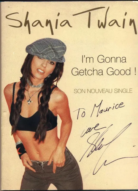 SHANIA TWAIN - Rare Autographe CD Single Promo France  Dédicacée à Paris en 2002