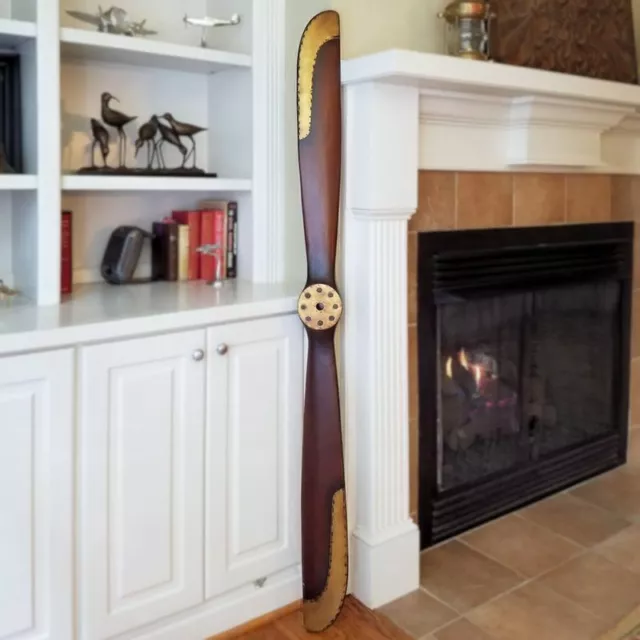 WWI 1917 Replica 70" Wood Wooden Airplane Aircraft Antique Propeller Brass Edge WWI 1917 Replica 70" Wood Wooden Airplane Aircraft Antique Propeller Brass Edge