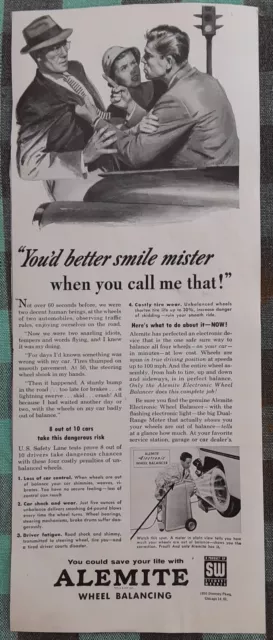 Alemite Wheel Balancing Ad From Saturday Evening Post May 7, 1955