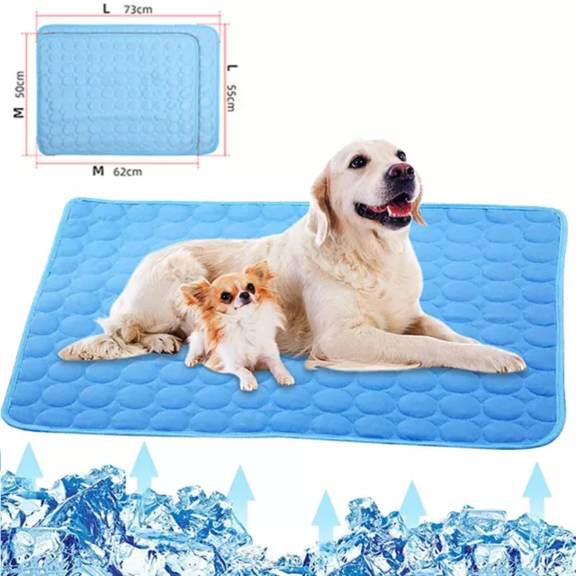 UK Pet Self Cooling Mat Cool Mat For Dogs Cats Pad Bed Mattress Heat Relief