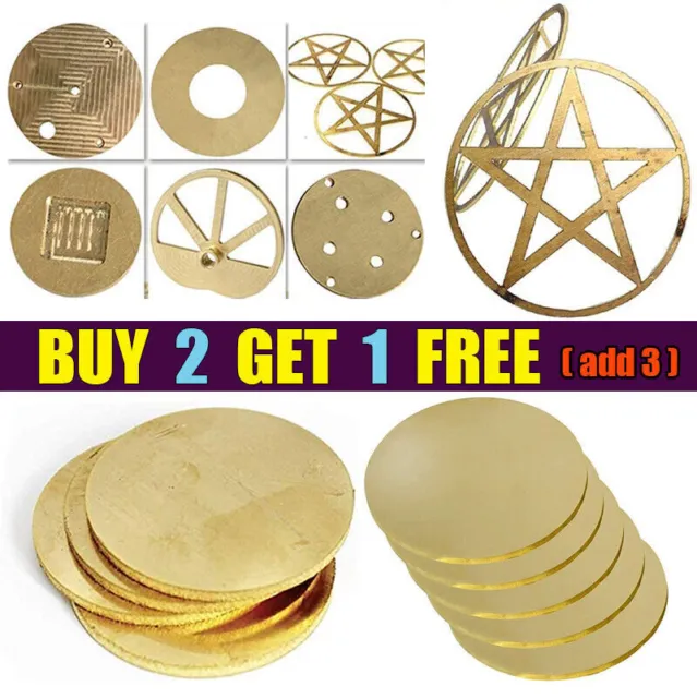 Solid Brass Discs Flat Round Sheet Plate Wall 0.5-3mm Dia 50/60/80/100mm DIY H62