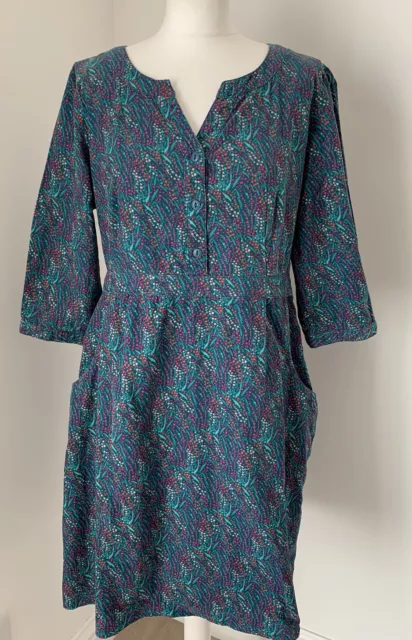 SEASALT PAXTON DRESS Teal Mix Green Baby Cord UK14 Immaculate Front Pockets 26.95 PicClick UK
