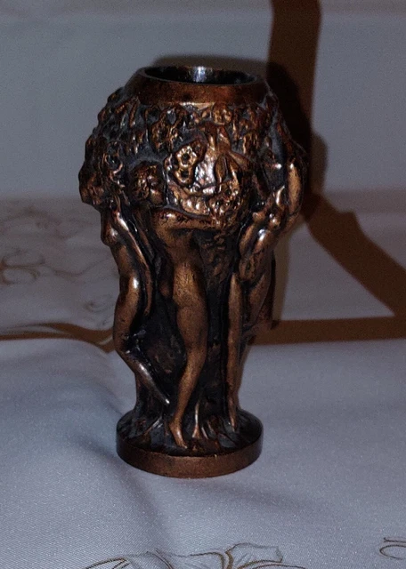 SEHR SELTENE BOHEMIA tschechische Art-Deco-Harzvase nackte weibliche ...