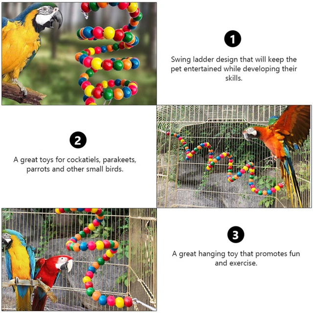 1pc educational toys Vogel Hängen Glocke Sitzstangen Papagei Kauen Spielzeug Vo 10