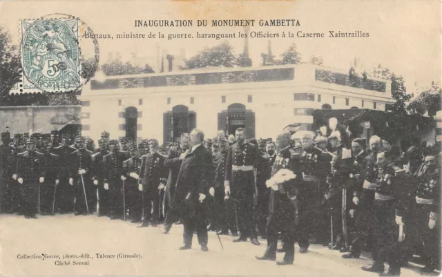 Cpa 33 Inauguration Du Monument Gambetta A Bordeaux Bertaux Ministre Guerre