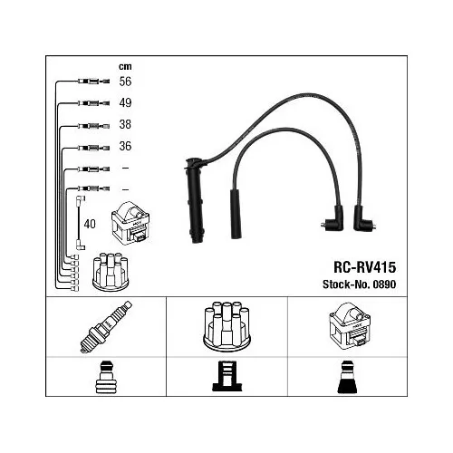 1 Kit de câbles d'allumage NGK 0890