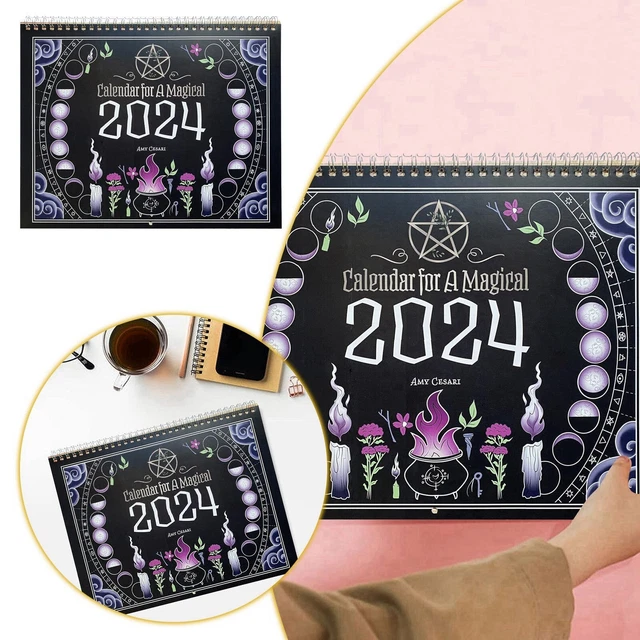 2024 BLACK MAGICAL Witch Wall Calendar With Illustrations Witch Art