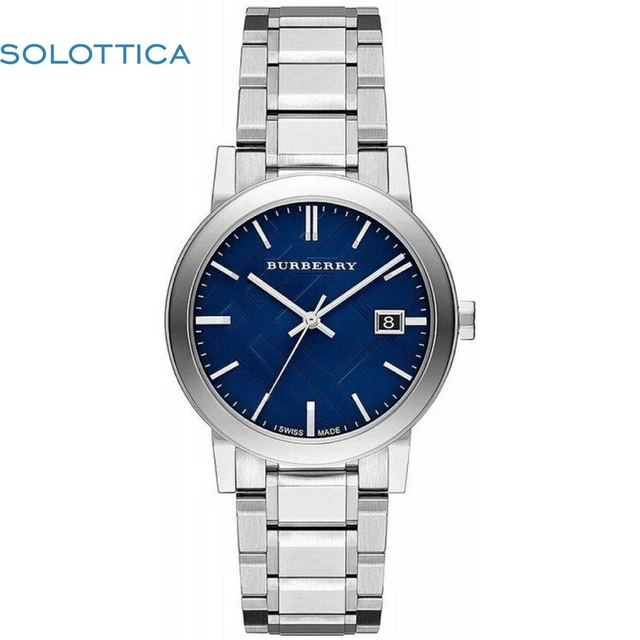 Burberry Blue Check Stamped Dial Stainless Steel Men's Watch BU9031 Burberry Blue Check Stamped Dial Stainless Steel Men's Watch BU9031