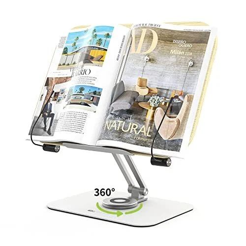 Book Stand for Reading,  360° Rotate Adjustable Desktop Book 13.39"*9.26"