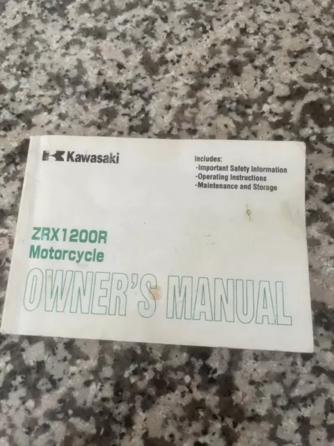 Kawasaki ZRX 1200R Motorcycle Owners Manual Handbook