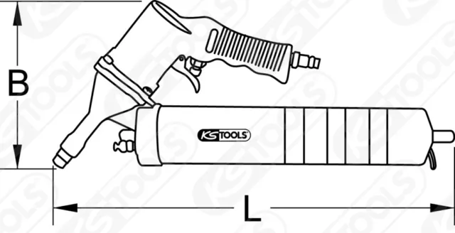 KS TOOLS Druckluft-Fettpresse mit flexiblem Schlauch und Düse 515.3900 2