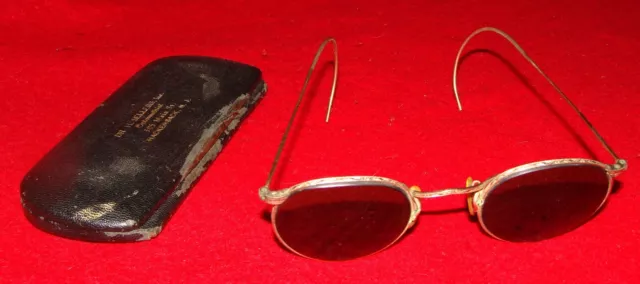 Antique ArtCraft Gold Filled Bifocal Eyeglasses / Sunglasses w/ Optometrist Case