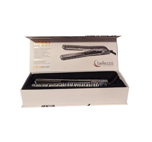 Bellezza Lumino 1.25 Inch Hair Straightener Professional Ceramic Plates Zebra Bellezza Lumino 1.25 Inch Hair Straightener Professional Ceramic Plates Zebra