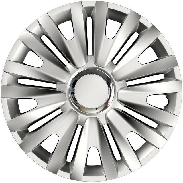 Copricerchi 15" Coprimozzo Royal RC Copriplastica Set di 4 Silver Fit R15 2