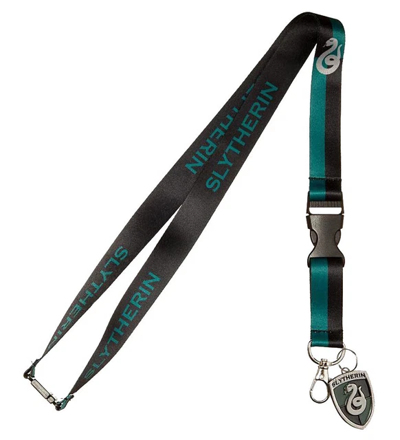 Harry Potter Slytherin House Keychain Lanyard ID Holder Metal Charm With Sticker