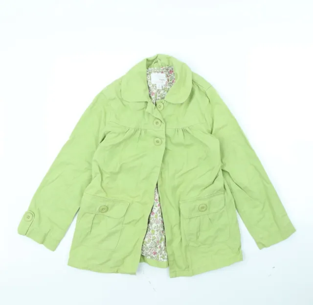 NEXT Girls Green Jacket Coat Size 9 Years Button
