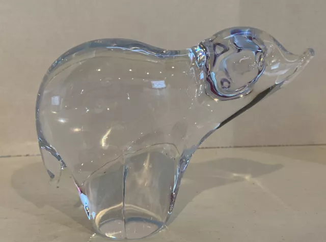 Vintage Chalet Glass Polar Bear Clear Art Glass Figure Paperweight Canada Heavy