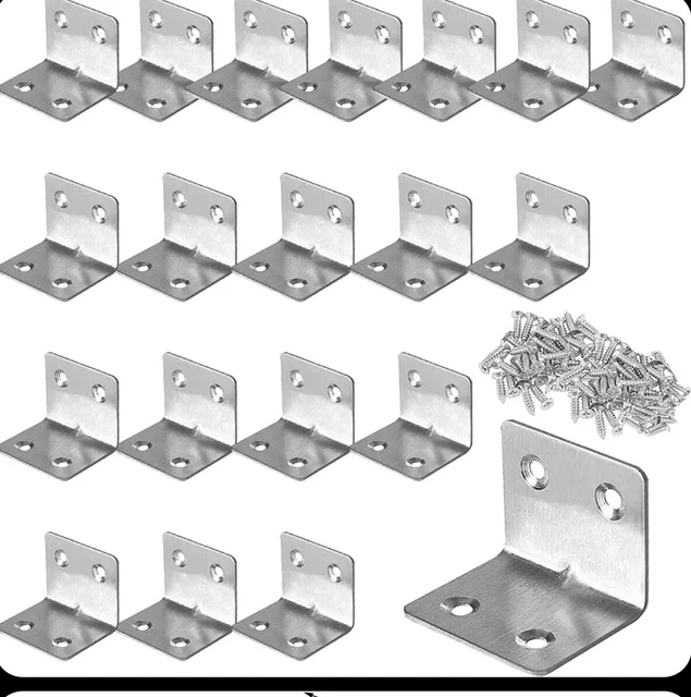 Squadrette Angolari,Staffe Angolari Per Legno,12 Pezzi Staffa A